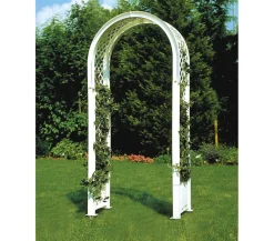KHW Kunststoff-Rosenbogen mit Erdspießen, ca. B100/H207/T43 cm Weiß Hot