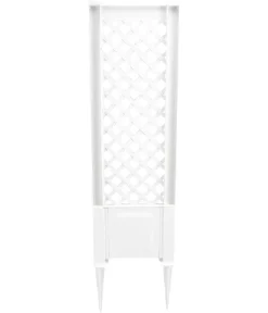 KHW Kunststoff-Spalier mit Erdspießen, ca. B43/H140/T6 cm Weiß Hot