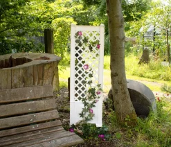 KHW Kunststoff-Spalier mit Erdspießen, ca. B43/H140/T6 cm Weiß Hot