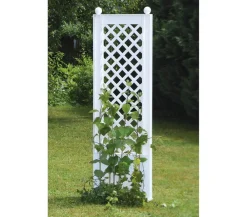 KHW Rankgitter & Obelisken - Kunststoff-Spalier mit Erdspießen, ca. B43/H140/T6 cm Grau