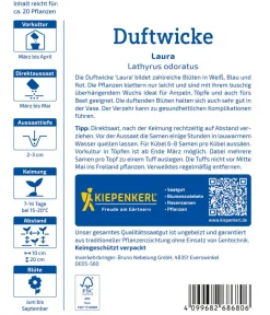 Nebelung/Kiepenkerl Kiepenkerl Saatgut Balkon-Duftwicke Laura Hot