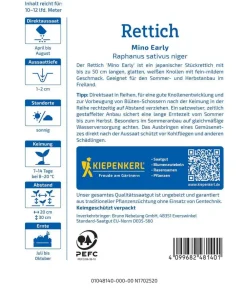 Nebelung/Kiepenkerl Gemüsesamen - Kiepenkerl Saatgut Rettich 'Mino Early'