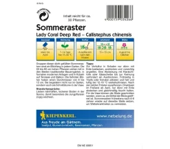 Nebelung/Kiepenkerl Blumensamen - Kiepenkerl Saatgut Sommeraster 'Lady Coral Deep Red' Rot