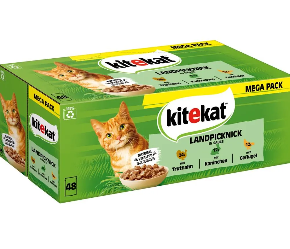 Kitekat® Nassfutter für Katzen Multipack Landpicknick in Sauce, Adult, 48 x 85 g Online