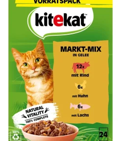 Kitekat® Nassfutter für Katzen Multipack Markt-Mix in Gelee, Adult, 24 x 85 g Best