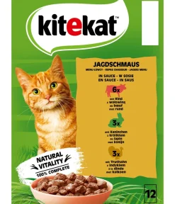 Kitekat® Nassfutter für Katzen Multipack Jagdschmaus in Sauce, Adult, 12 x 85 g Best