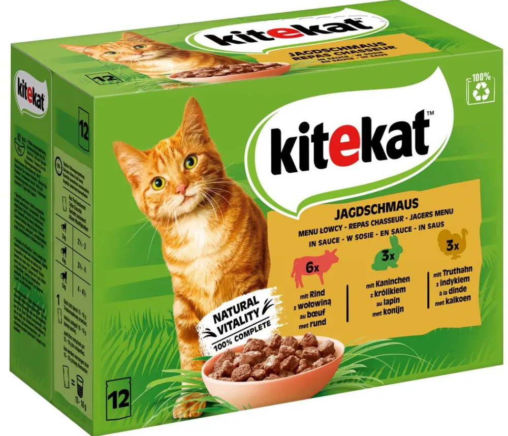 Kitekat® Nassfutter für Katzen Multipack Jagdschmaus in Sauce, Adult, 12 x 85 g Best