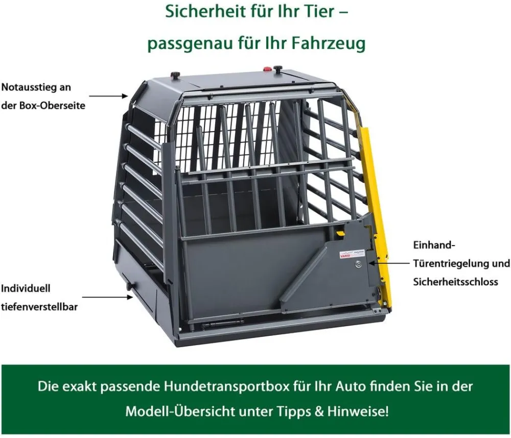 kleinmetall® Hundetransportboxen > Hundetransportbox VarioCage Einzelbox SL+, ca. B70/H69/T76-103 cm