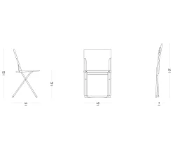 Lafuma Klappstuhl Balcony II, ca. B48/H83/T44 cm Gelb Hot