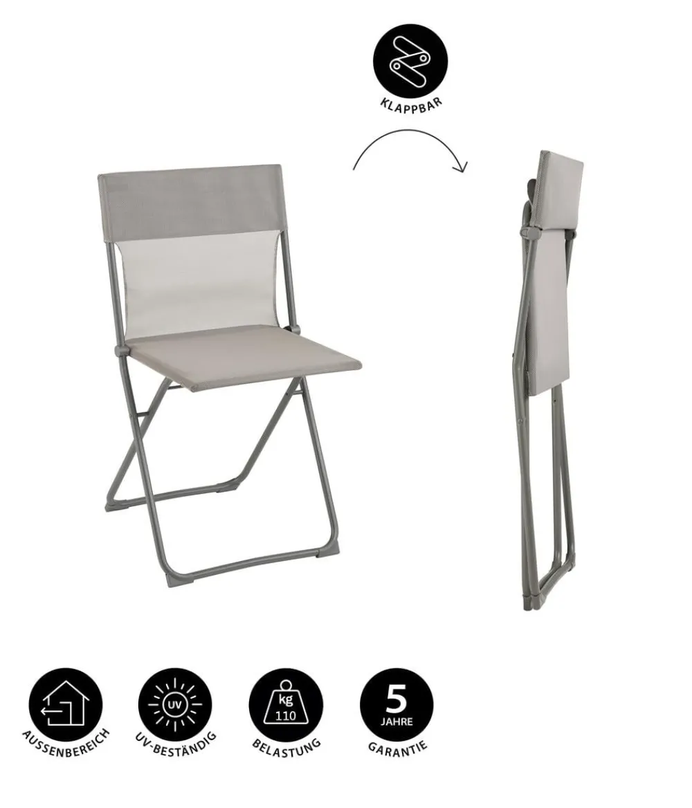 Lafuma Klappstühle - Klappstuhl Balcony II, ca. B48/H83/T44 cm Grau
