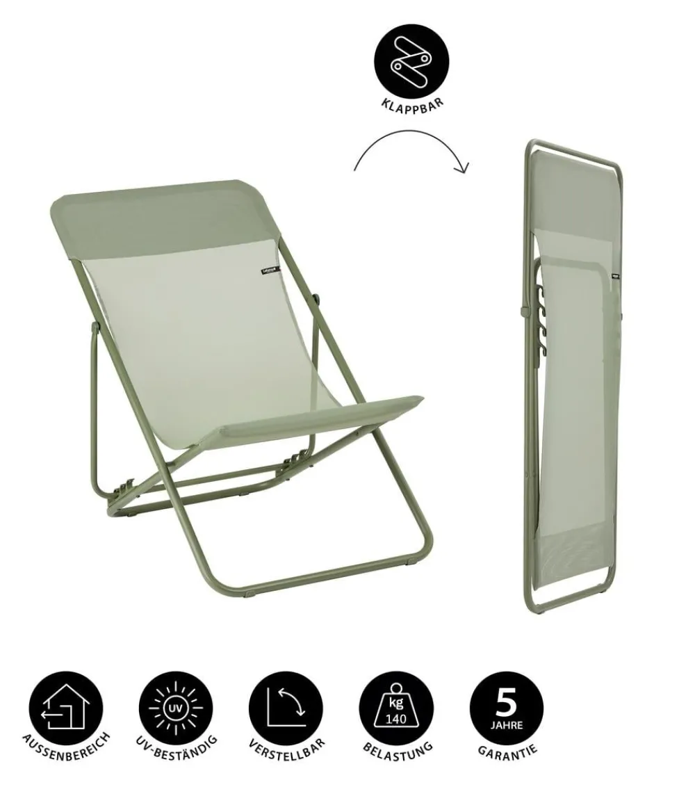 Lafuma Klappstühle - Klappstuhl Maxi Transat, ca. B62/H77-91/T83-95 cm Moosgrün