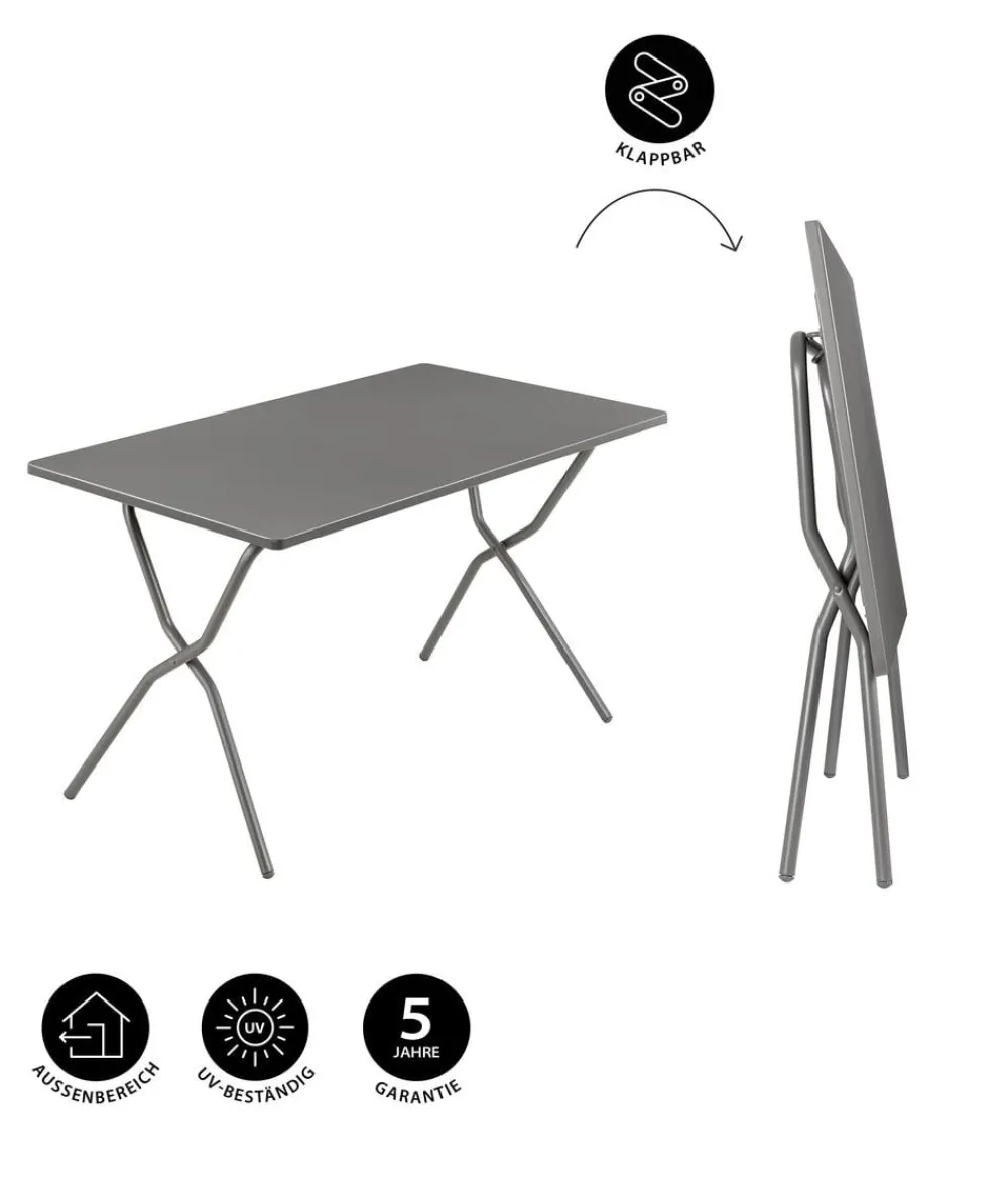 Lafuma Klapptische - Klapptisch Balcony Tab 120, ca. B120/H72/T70 cm Grau