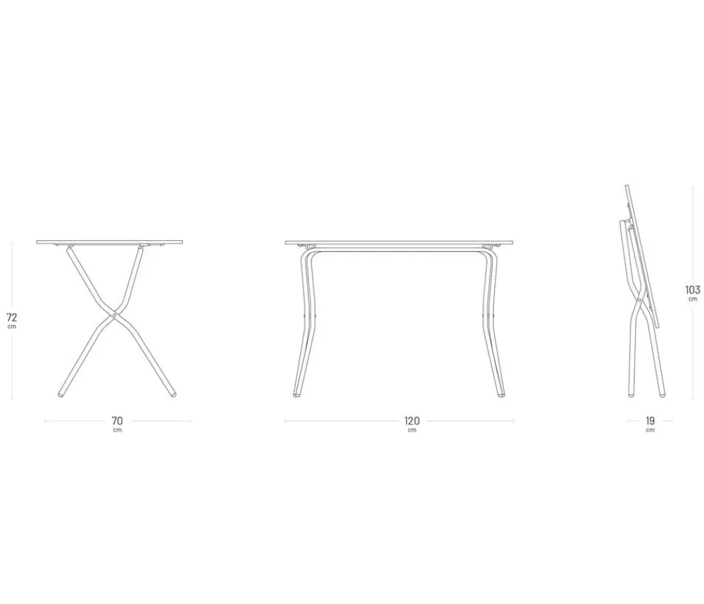 Lafuma Klapptische - Klapptisch Balcony Tab 120, ca. B120/H72/T70 cm Grau