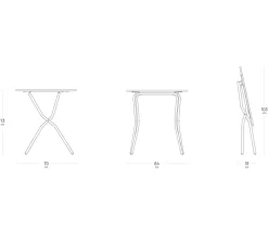 Lafuma Klapptische - Klapptisch Balcony Tab 64, ca. B64/H72/T70 cm Blau
