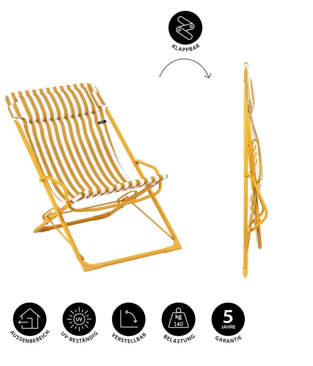 Lafuma Klappstühle - Liegestuhl Transaswing gestreift, ca. B60/H70-91/T83-100 cm