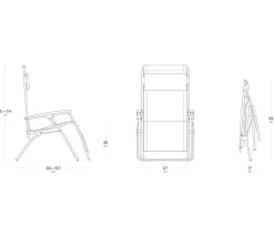 Lafuma Relaxliegen - Relaxliege R Clip, ca. B67/H114/T88 cm Grau