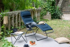 Lafuma Gartenstühle Metall|Klappliegen - Relaxsessel Futura Be Comfort XL Dunkelblau