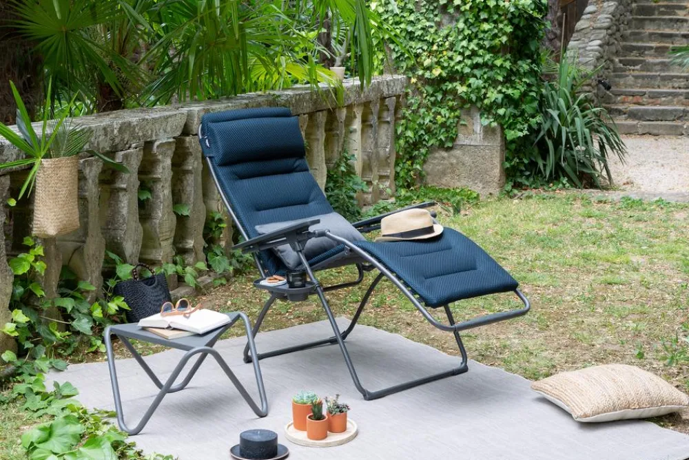 Lafuma Gartenstühle Metall|Klappliegen - Relaxsessel Futura Be Comfort XL Dunkelblau