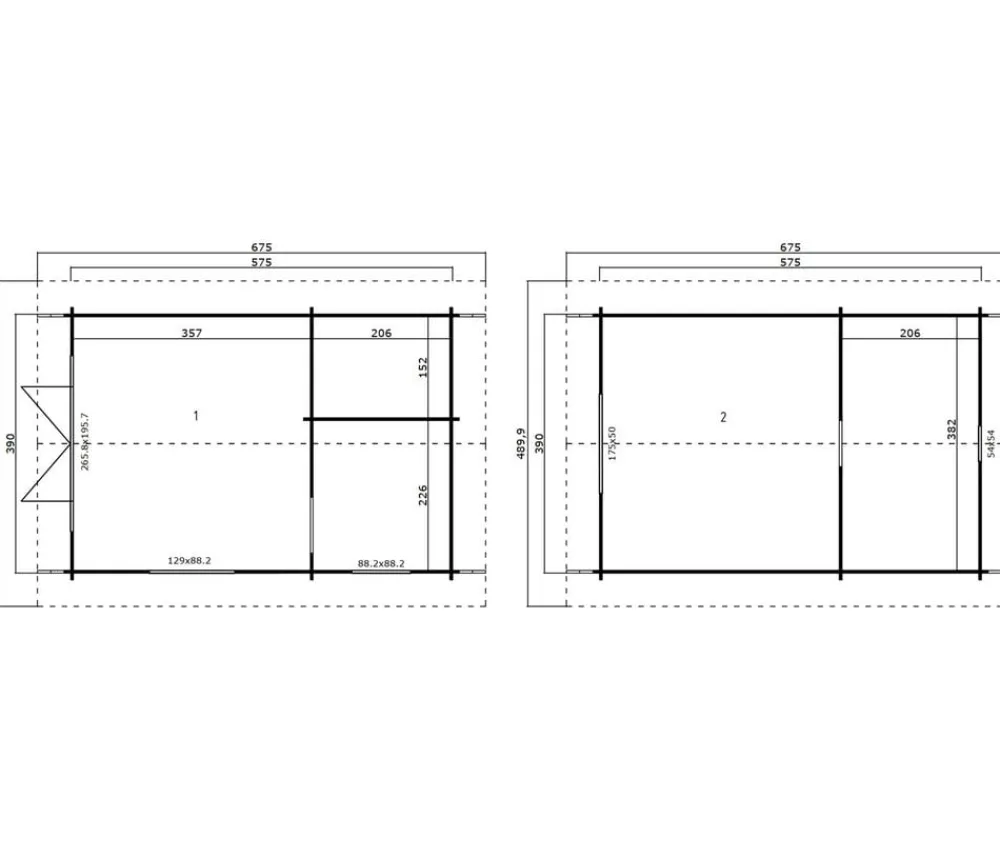 Lasita Maja Gartenhäuser & Gerätehäuser > Blockbohlenhaus Caroline 2.2, ca. B675/H330,6/T489,9 cm