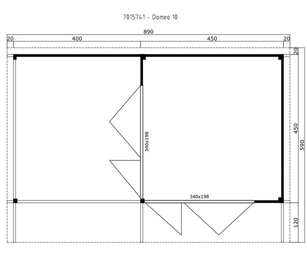 Lasita Maja Blockbohlenhaus Domeo 10, ca. B890/H258,4/T590 cm Discount