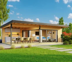 Lasita Maja Blockbohlenhaus Domeo 10, ca. B890/H258,4/T590 cm Discount