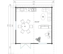 Lasita Maja Blockbohlenhaus Zanzibar, ca. B635/H306/T745 cm Natur Discount