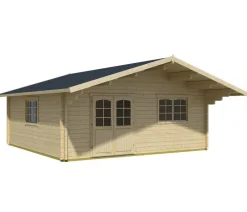 Lasita Maja Blockbohlenhaus Zanzibar, ca. B635/H306/T745 cm Natur Discount