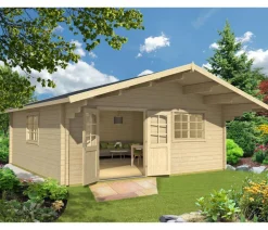 Lasita Maja Blockbohlenhaus Zanzibar, ca. B635/H306/T745 cm Natur Discount