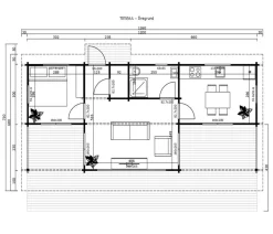 Lasita Maja Gartenhäuser & Gerätehäuser > Ferienhaus Öregrund, ca. B1260/H312,8/T730 cm