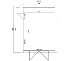 Lasita Maja Garage Yarik 540, ca. 473,7/H273,6/T583 cm Natur New