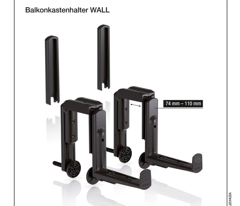 LECHUZA® Balkonkastenhalter WALL für Balconera Schwarz Clearance