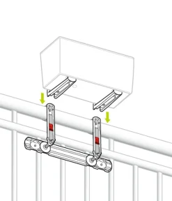 LECHUZA® Mehr Blumentopfzubehör - Balkonkastenhalter-Ergänzung für Balconera 40/50 cm Schwarz