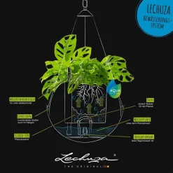 LECHUZA® Lechuza Pflanzgefäße & Töpfe|Blumenampeln & -Schalen - BOLA Color, All-in-One Set Dunkelgrau