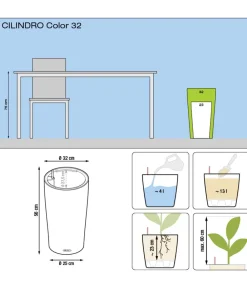 LECHUZA® Lechuza Tischgefäße|Lechuza Pflanzgefäße & Töpfe > CILINDRO Color, All-in-One Set