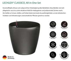 LECHUZA® CLASSICO, All-in-One-Set Dunkelgrau Best