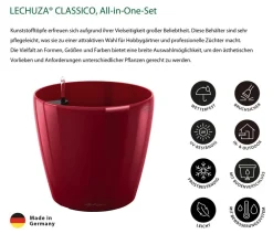 LECHUZA® CLASSICO, All-in-One-Set Dunkelrot Clearance