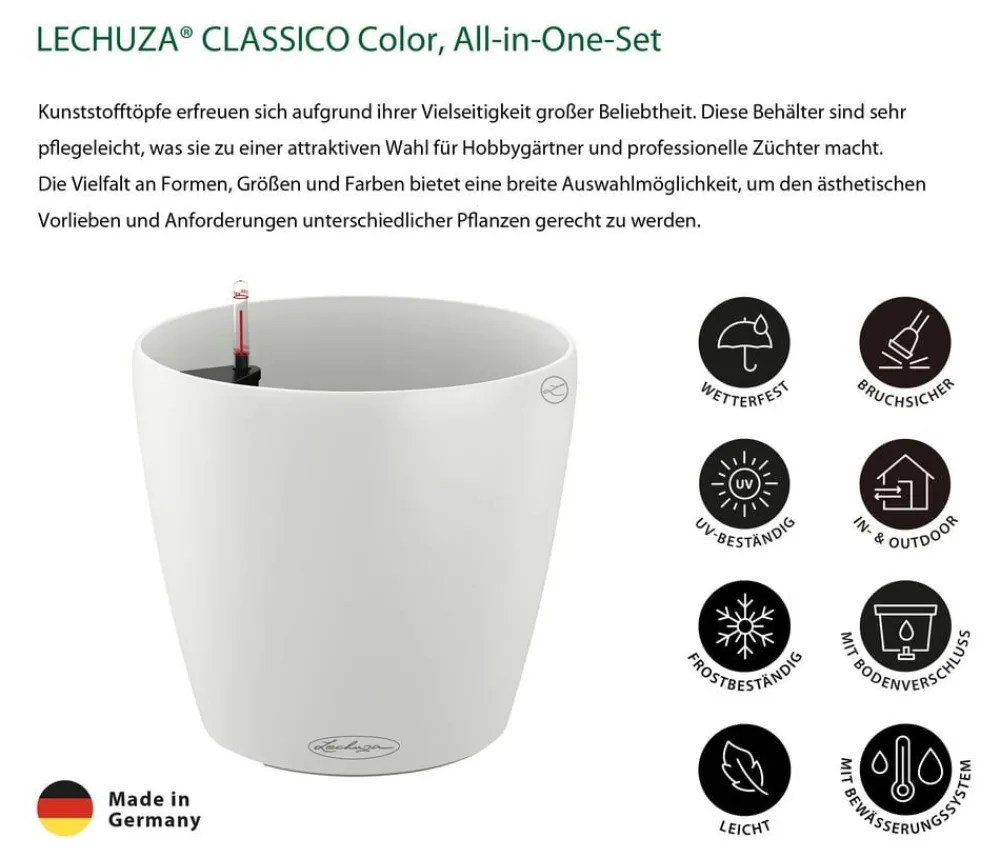 LECHUZA® CLASSICO Color, All-in-One-Set Weiß Hot