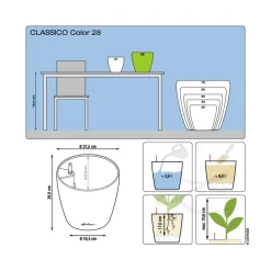 LECHUZA® CLASSICO Color, All-in-One-Set Braun