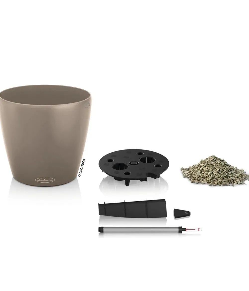 LECHUZA® Lechuza Pflanzgefäße & Töpfe|Blumentöpfe & Übertöpfe - CLASSICO Color, All-in-One-Set Soft Beige