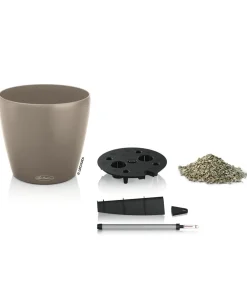 LECHUZA® Lechuza Pflanzgefäße & Töpfe|Blumentöpfe & Übertöpfe - CLASSICO Color, All-in-One-Set Taupe