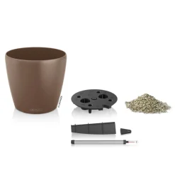 LECHUZA® Lechuza Pflanzgefäße & Töpfe|Blumentöpfe & Übertöpfe - CLASSICO Color, All-in-One-Set Braun