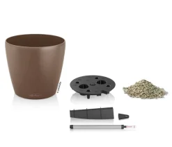 LECHUZA® Lechuza Pflanzgefäße & Töpfe|Blumentöpfe & Übertöpfe - CLASSICO Color, All-in-One-Set Braun