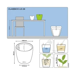 LECHUZA® Lechuza Pflanzgefäße & Töpfe|Lechuza Tischgefäße > CLASSICO LS, All-in-One-Set