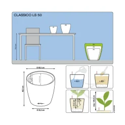 LECHUZA® CLASSICO LS, All-in-One-Set Weiß Discount