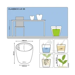 LECHUZA® CLASSICO LS, All-in-One-Set Dunkelrot Best