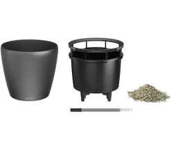 LECHUZA® Lechuza Pflanzgefäße & Töpfe|Lechuza Tischgefäße - CLASSICO LS, All-in-One-Set Dunkelgrau