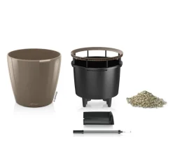 LECHUZA® Lechuza Pflanzgefäße & Töpfe|Lechuza Tischgefäße - CLASSICO LS, All-in-One-Set Taupe