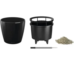 LECHUZA® Lechuza Pflanzgefäße & Töpfe|Lechuza Tischgefäße - CLASSICO LS, All-in-One-Set Schwarz