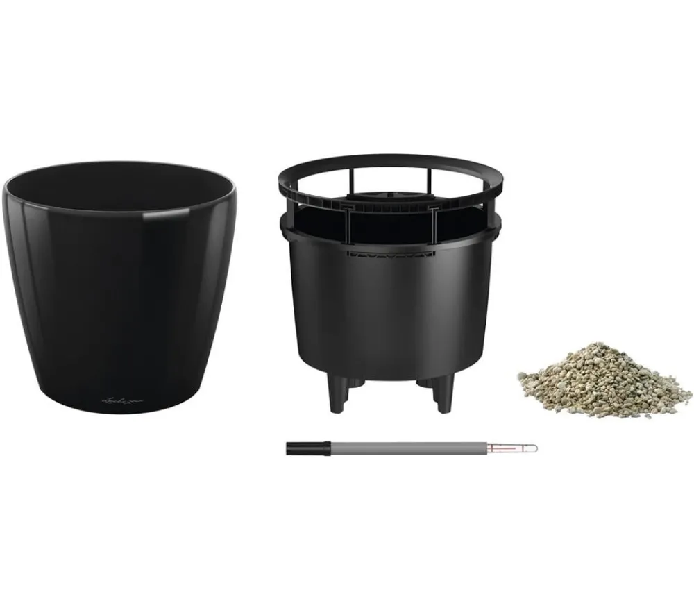 LECHUZA® Lechuza Pflanzgefäße & Töpfe|Lechuza Tischgefäße - CLASSICO LS, All-in-One-Set Schwarz