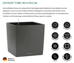 LECHUZA® Lechuza Tischgefäße|Lechuza Pflanzgefäße & Töpfe > CUBE, All-in-One Set